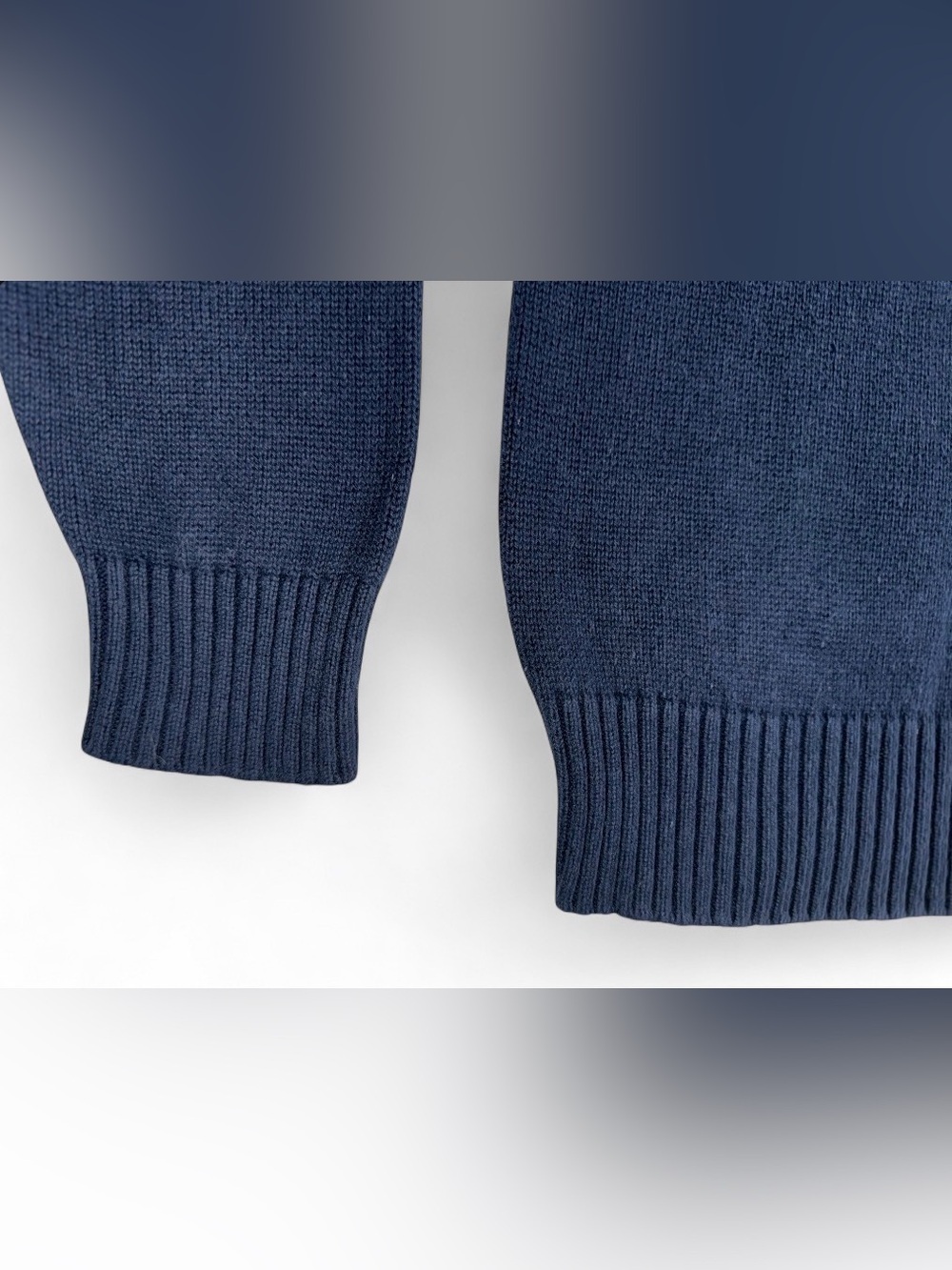 Bruzer Newport Navy Blue 100% Cotton Knit Sweater Men’s Medium M - Picture 4 of 6